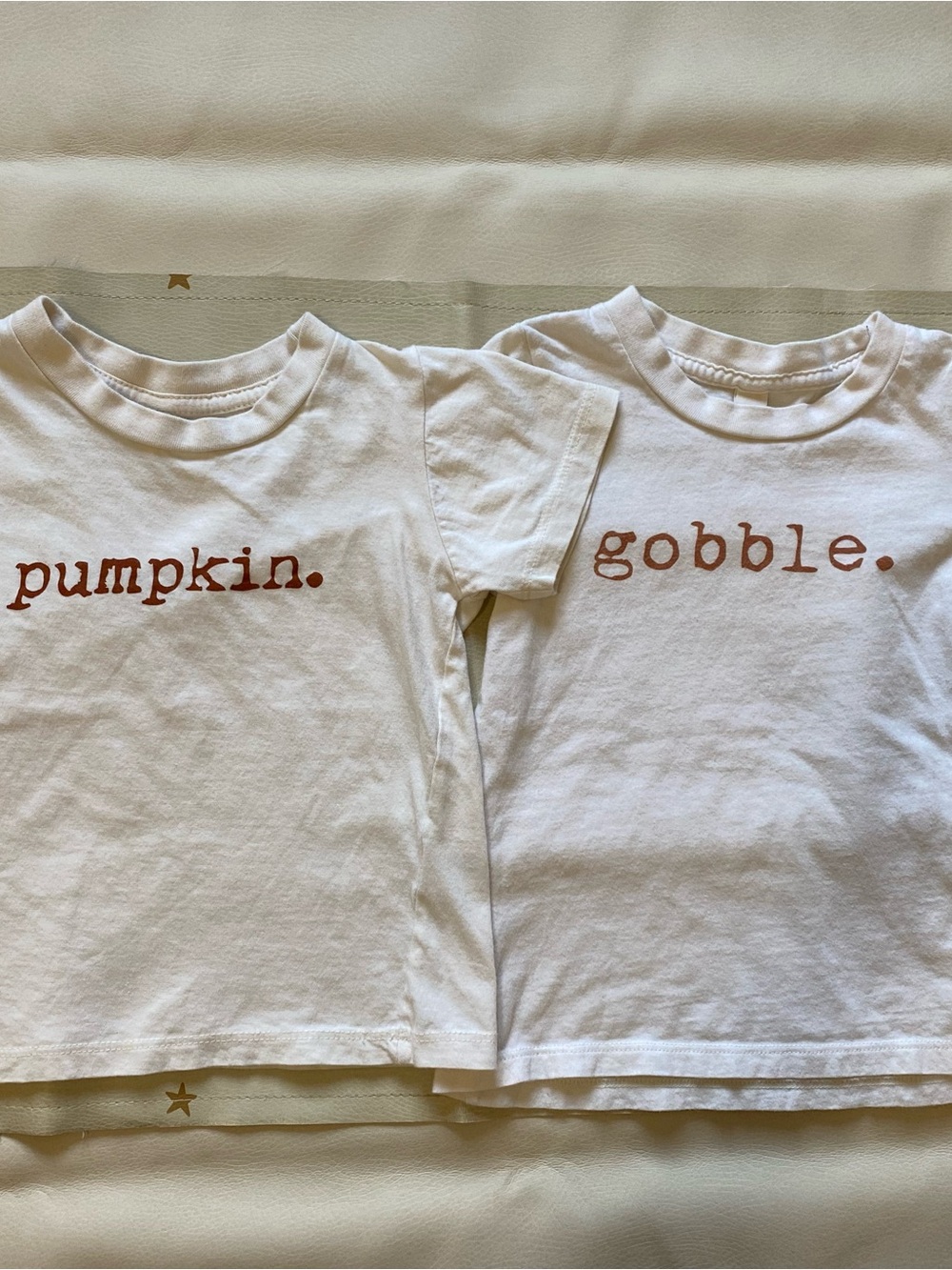 2/3 Tenth&Pine Pumpkin & Gobble Kids Cream Graphic Tees